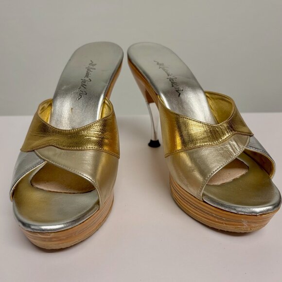 Patricia Field tricolor metallic platform heel womens 7 - Picture 1 of 7